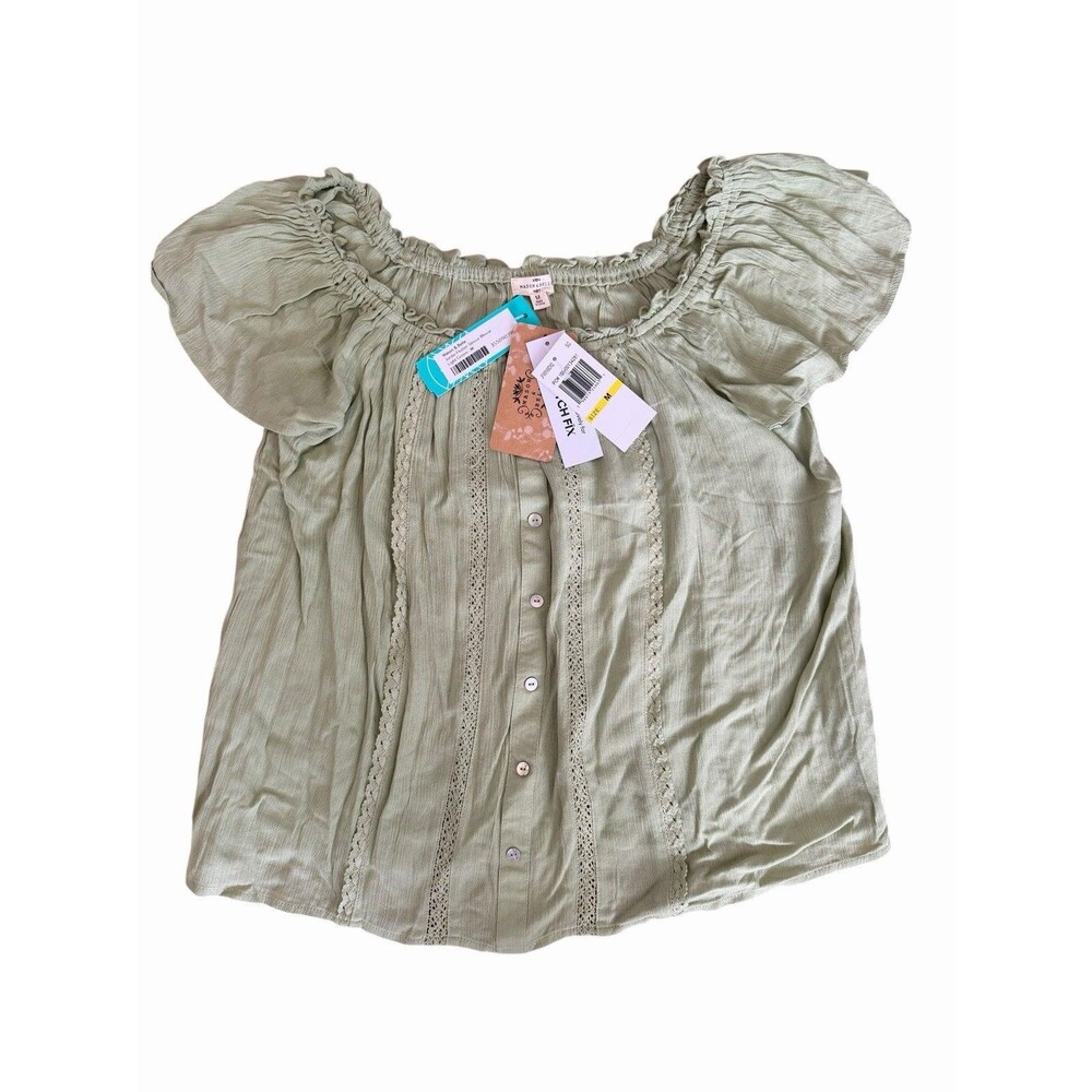 Mason & Belle Medium Light Green Jodie Flutter Sleeve Blouse Top NWT Stitch Fix